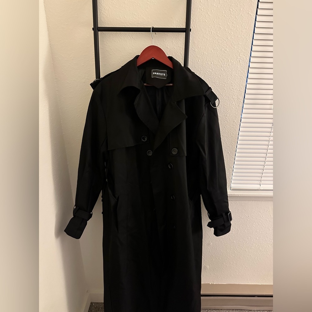 Black Pantete Trench Coat - L (never worn)